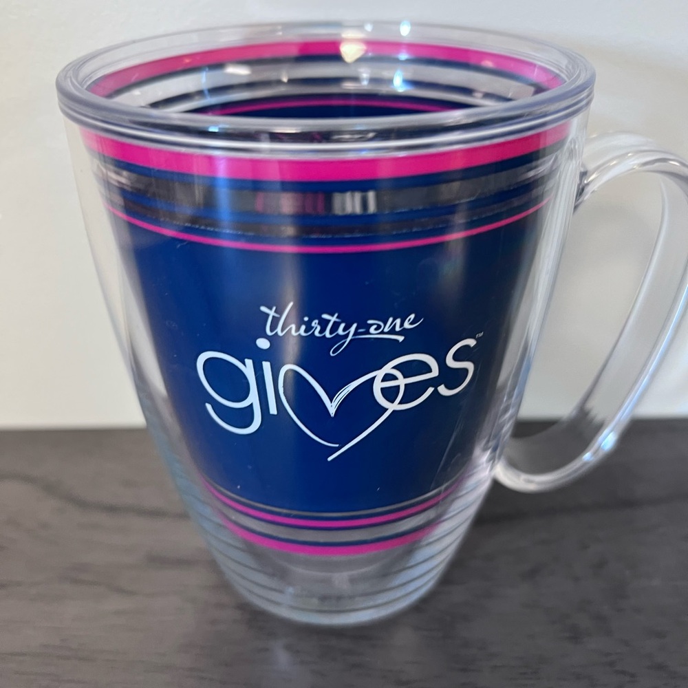 Tervis Thirty-One Blue and Pink Striped Mug